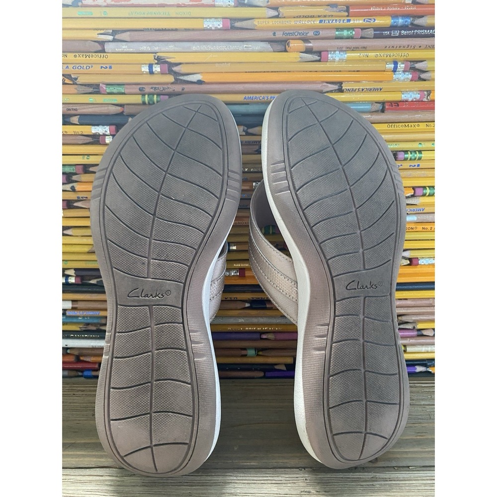 Clarks Cloudsteppers Breeze Sea Flip-Flops Women's Pink Gray Size 9 - Picture 7 of 8